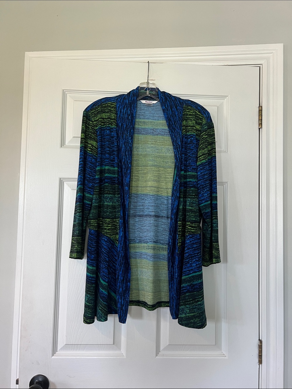 🌷6/$20🌷 TanJay Open-Front Striped Cardigan in Blue & Green